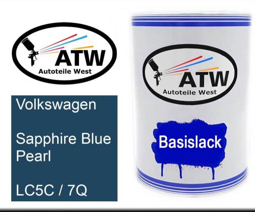 Volkswagen, Sapphire Blue Pearl, LC5C / 7Q: 500ml Lackdose, von ATW Autoteile West.